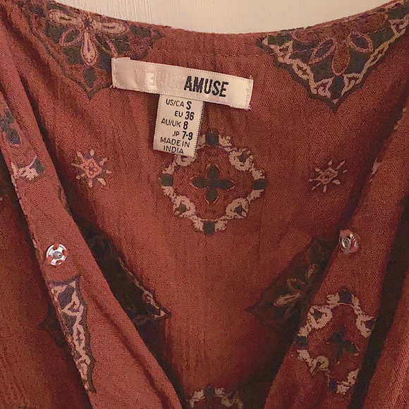 Revolve Amuse Society Bleu Romper in Brick Size S - Picture 11 of 15